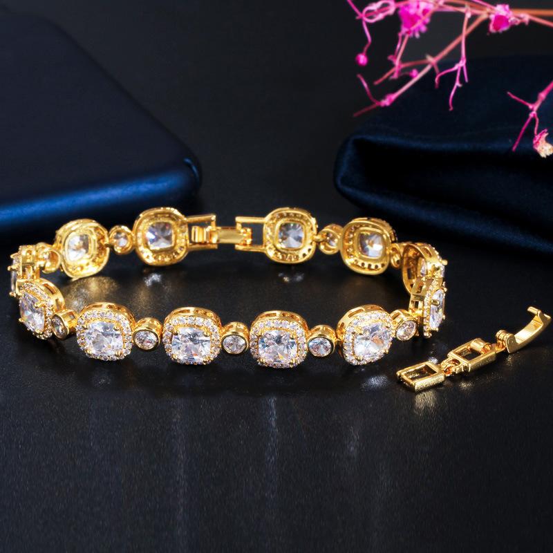 S0174 Square Hand Jewelry Super Shiny Zircon Bracelet