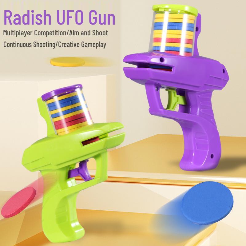

Kids Rapid-Fire Soft Bullet Toy: Carrot Ejection Gun & Frisbee Disc - Educational for Boys & Girls Purple [1 Piece]