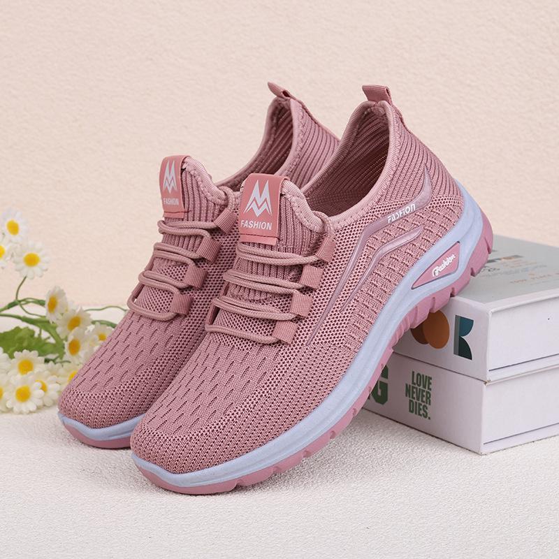 

Жіночі літні дихаючі кросівки на шнурівці з fly-knit та мереживом, повсякденні, з м якою підошвою, для бігу 39 червоний