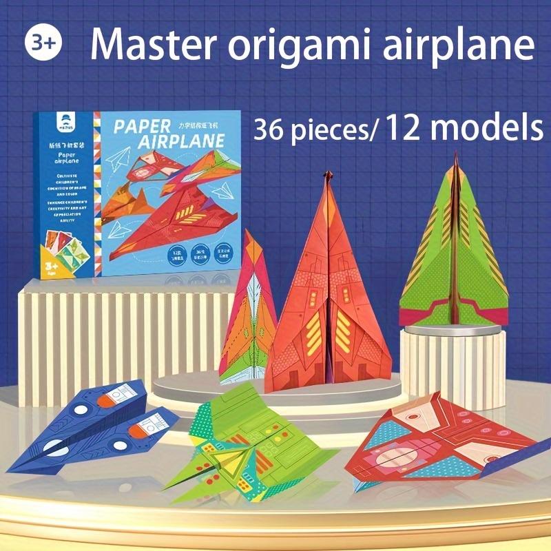 Handgemachtes kreatives Origami-Papierflugzeug mit integrierten Knicklinien, 3D-Origami-Handbuch zum Selbermachen – das beste Geschenk zu Weihnachten und zum Geburtstag
