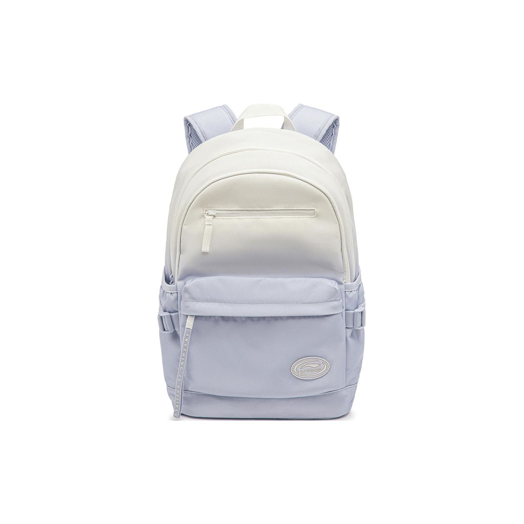 

Li Ning Sports Lifestyle Series Fashion Casual Versatile Trendy Eco-Friendly Embroidered Pattern Polyester Backpack Unisex Backpack ABSU001-3 Blue Purple Gradient