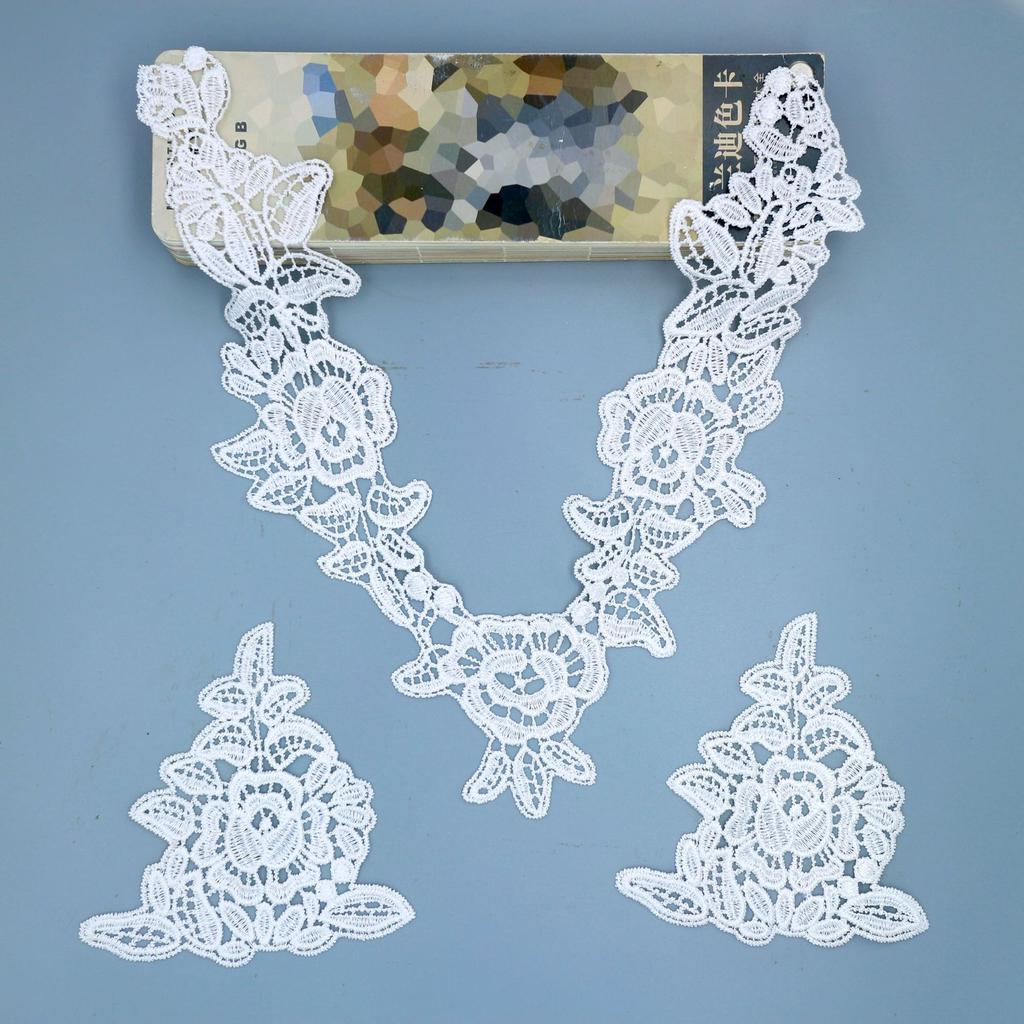 Water-Soluble Lace Polyester Silk Hollow Embroidery Small Flowers, False Collar Applique, Lace Clothing Accessories