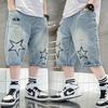 Boys Straight Denim Shorts Summer Children Casual Wide-leg Knee Length Pants Teenage Jean Short Trousers Kids Clothing 5-14 Year