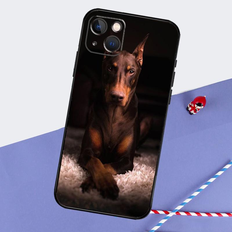 Doberman Pinscher Dog Phone Case For iPhone 16 15 Pro Max 12 13 Mini 11 14 Pro Max XR 16 15 Plus 16e Cover Coque