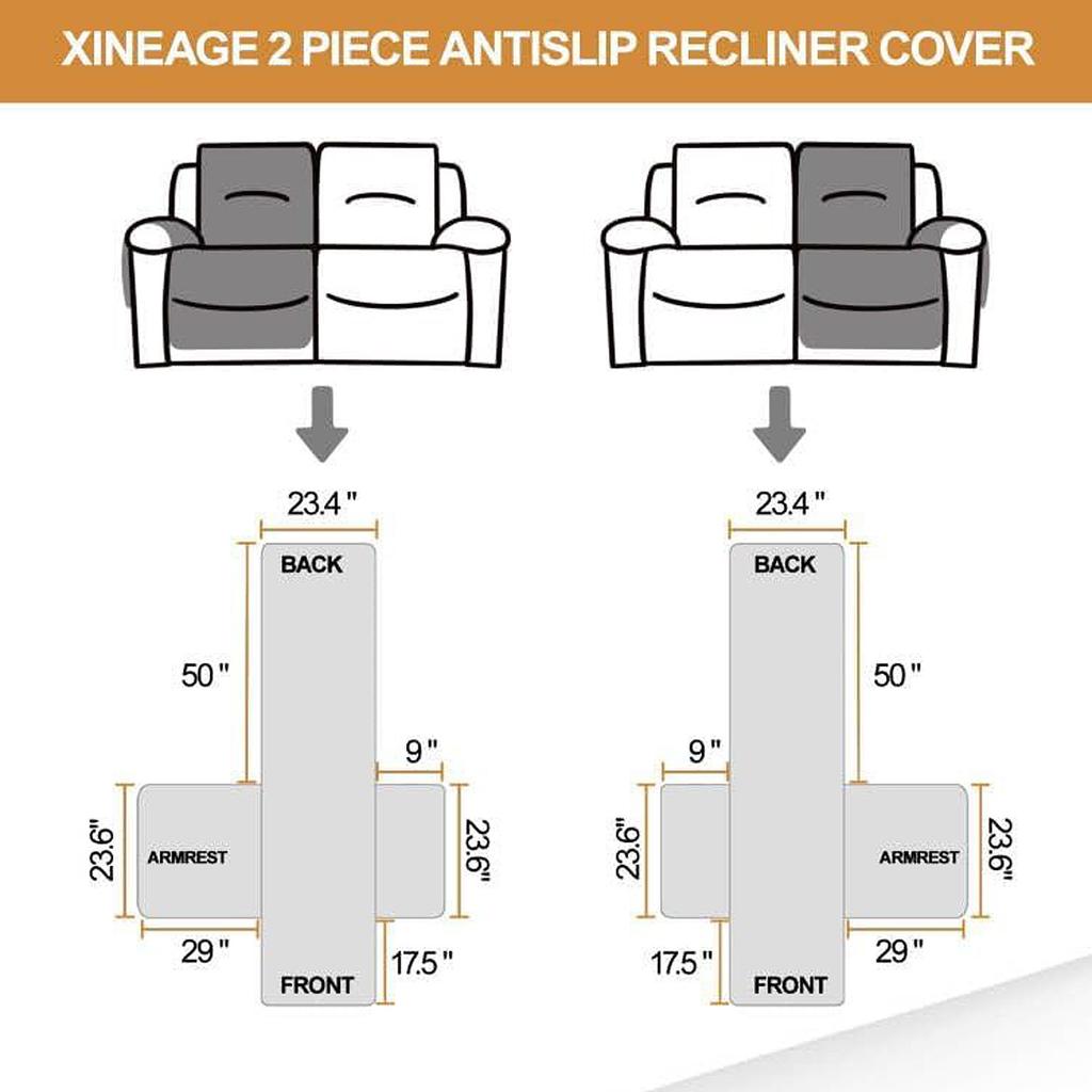 Waterproof Sofa Cover Grid with Pockets Protector for 1/2/3 Seat Armchair Recliner Multi-Color Stain-Resistant Couch Cushion