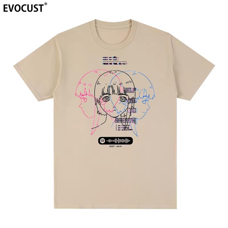 Serial Experiunisexts Lain Classic Japanese Glitch Aesthetic Unisexga Anime TShirt Unisex Unisexs Plus Size Casual Short Sleeve Tee