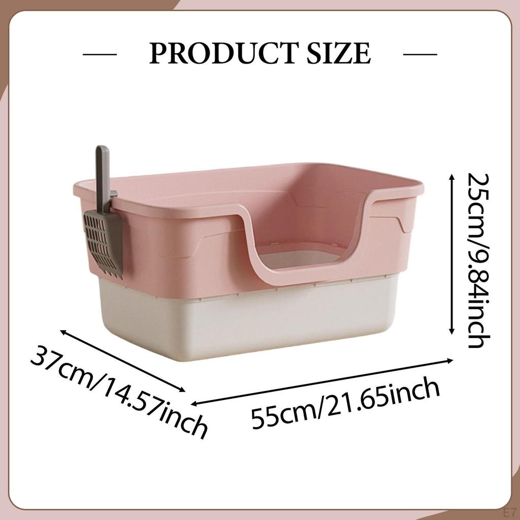 Cat Litter Box for Indoor Cats High Sided Pet Supplies Toilet, Low Entry Kitten