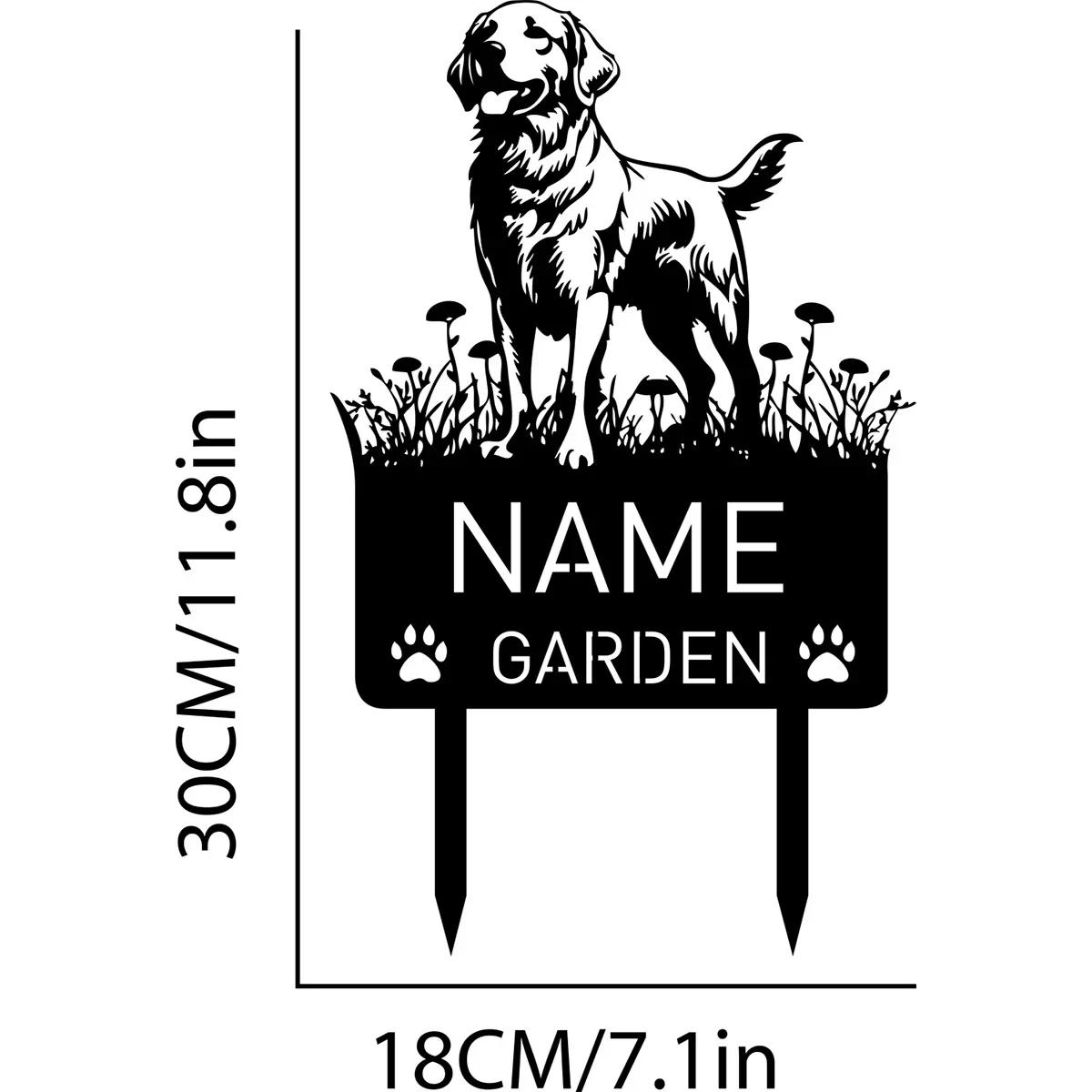 

Personalized Garden Memorial Stake for Dog Loss Sympathy Gift Custom Grave Marker with Golden Labrador