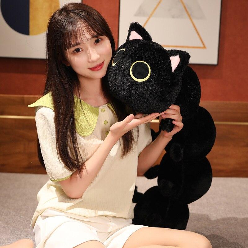 Cat Caterpillar Plush Toys Stuffed Soft Animal Long Pillow Funny Bed Cushion for Children Kids Gift