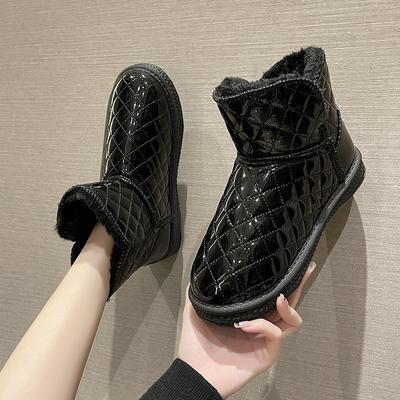 Womens Snow Boots Ankle Waterproof Shoes for Women Elegant with Low Heels Chunky Booties Platform Sale New In Plush Plus Warm Pu