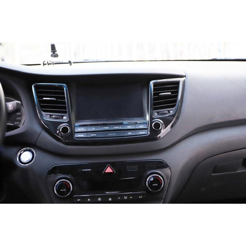 For Hyundai Tucson 2016-18 Style Carbon Fiber Middle Air Outlet Vent Cover Trim
