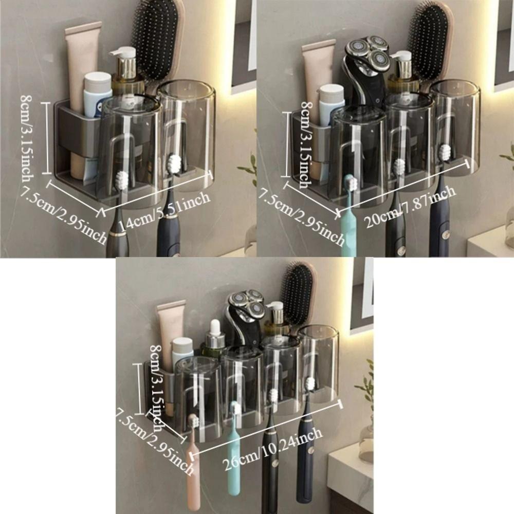Strong Load-bearing Toothbrush Holder No Punching Install Wall Mounted Bathroom Accessories Practical Stable