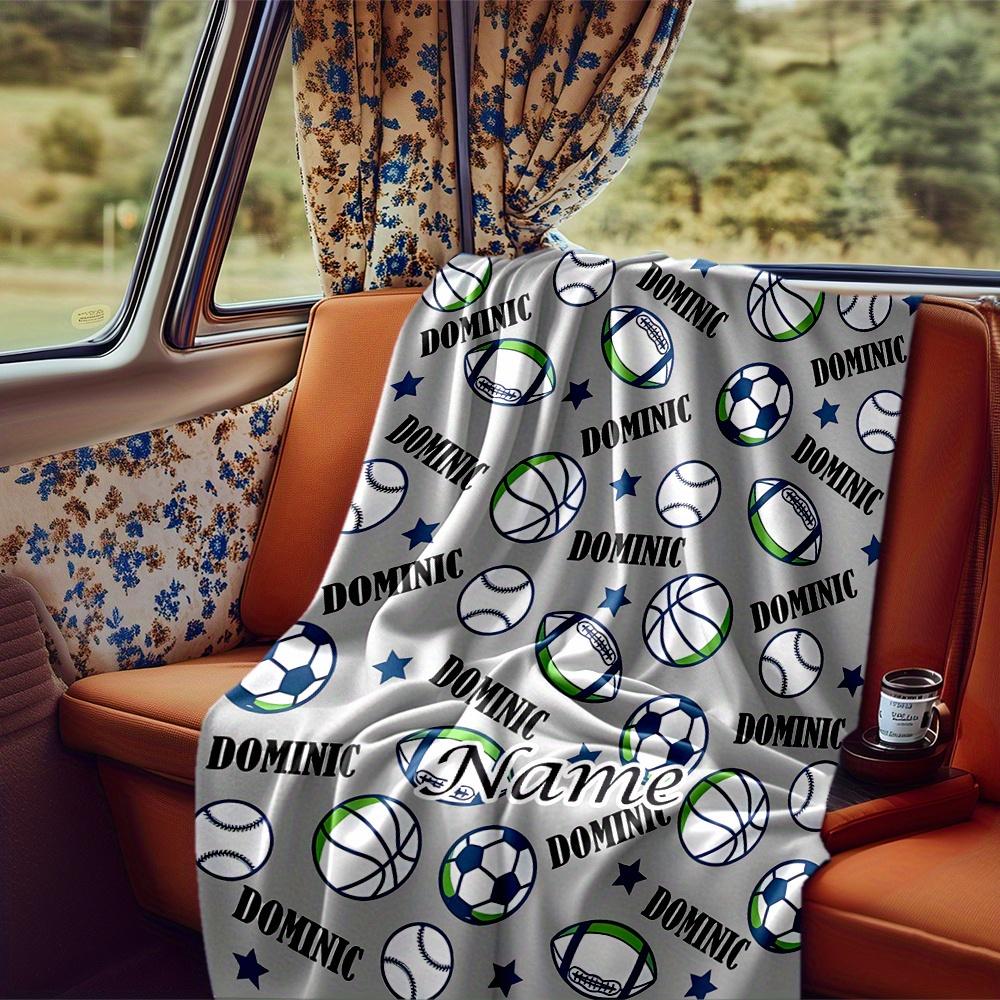 Dominic Sports Theme Blanket Personalized Name Soft Comfortable Stylish Blanket Car Blanket Perfect For Travel Camping Outdoor Home Suitable For All