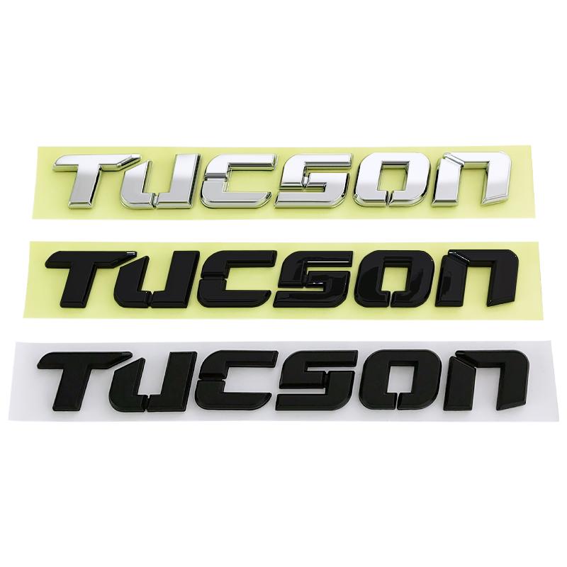 Rlapg3 Metal Chrome Black Logo Tucson Emblem Letters Nameplate Decal Car Trunk Badge for Hyundai Tucson Sticker Accessories