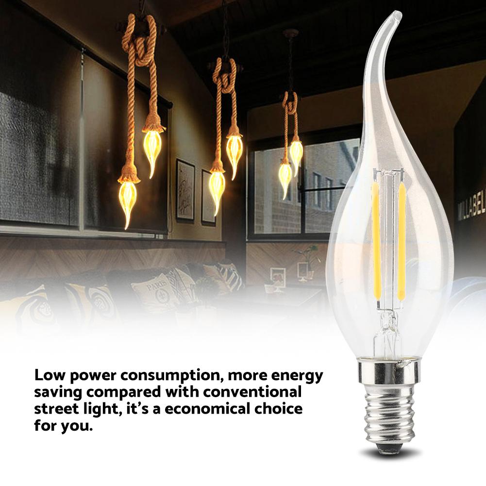 E14 2W LED Lamp Light Bulb Candle Flame Shape Warm White Lighting AC 220V (2W)