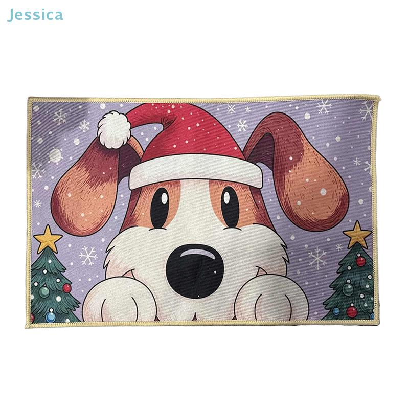 Weihnachts Rentier Fußmatte 3D Flauschig Rutschfest Eingangsteppich, Niedliche Weihnachten Fußmatte für Haustür/Innenbereich, Festliche Feiertage Heimdeko