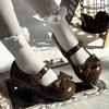 Round Head Lolita Shoes Low Heel Women Light Mouth Single Shoes Bow Sweet and Cute Jk Uniform Shoes with Skirt