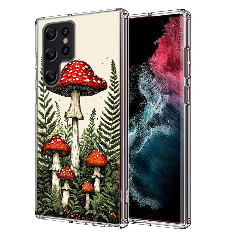 

Colorful Mushroom Capa Phone Case For Samsung S26 Ultra S25 Edge Galaxy S23 S21 S20 S24 FE S22 S10 Plus Cover Clear TPU Shell Co Samsung S21 Ultra
