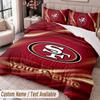 San Francisco 49ers Printed Bedding Set Custom Name Text 1 Duvet Cover 2 Pillowcases For Bedroom