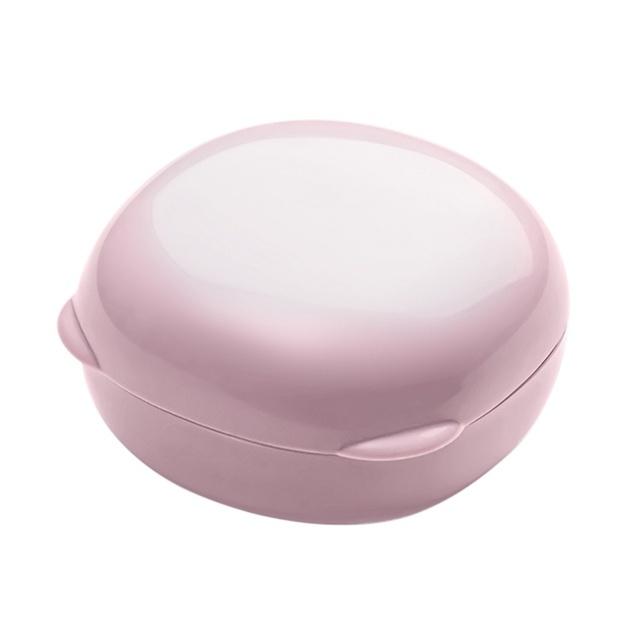 

Travel Soap Dish Box Holder Container Portable Color Sealed Soap Case Bathroom Soap Holders Round Travel Supplies 8x8x4.6CM рожевий