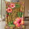 Leopard and Gold Elegance 1 Theme blanket Lightweight Warm Flannel Blanket Decorative Throw Blanket for Home Decoration