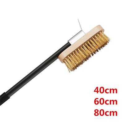 Pizza Stove Oven Clean Copper Brush Scraper Household Grill Brass Bbq Rack Machine Cleaning Brush with Long Handle Pizza Peel