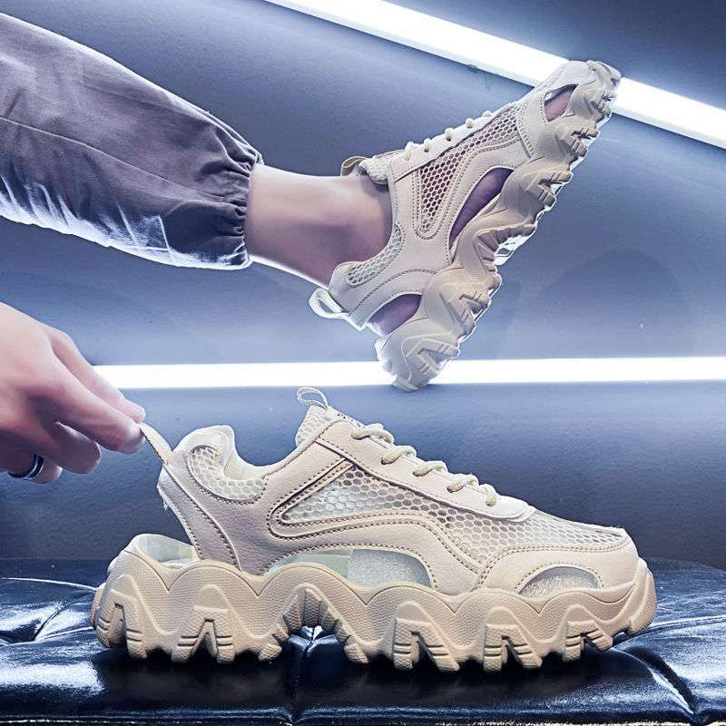 

Сандалии Cezun мужские 2025 новая летняя тенденция повседневные спортивные папины туфли для носки пляжные дырчатые туфли мужские 37