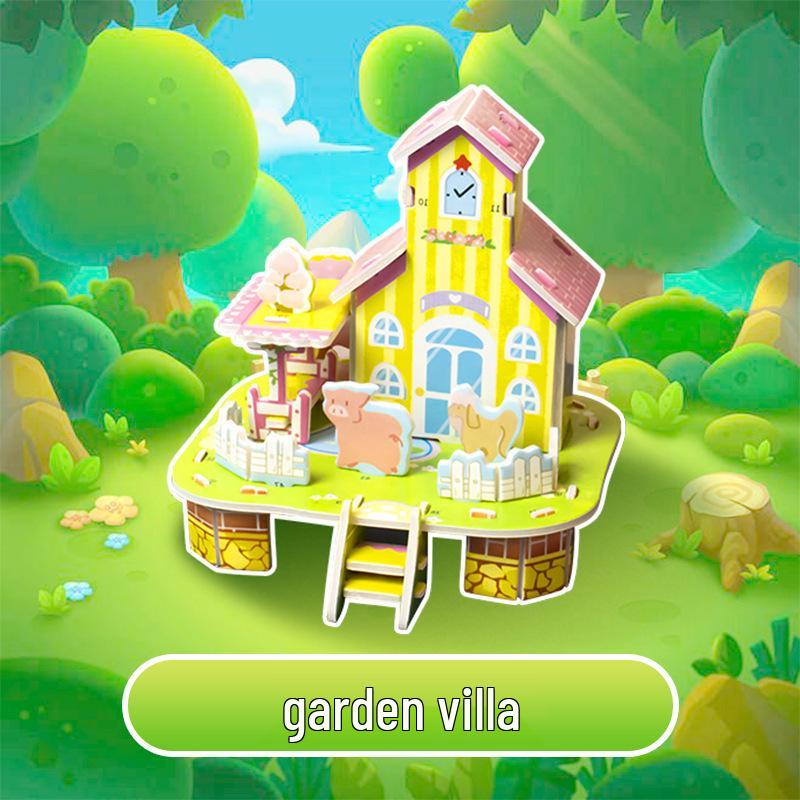 3D Stereoscopic Small House DIY Puzzle for Kids Ages 3-6 - Educational Paper Craft Toy