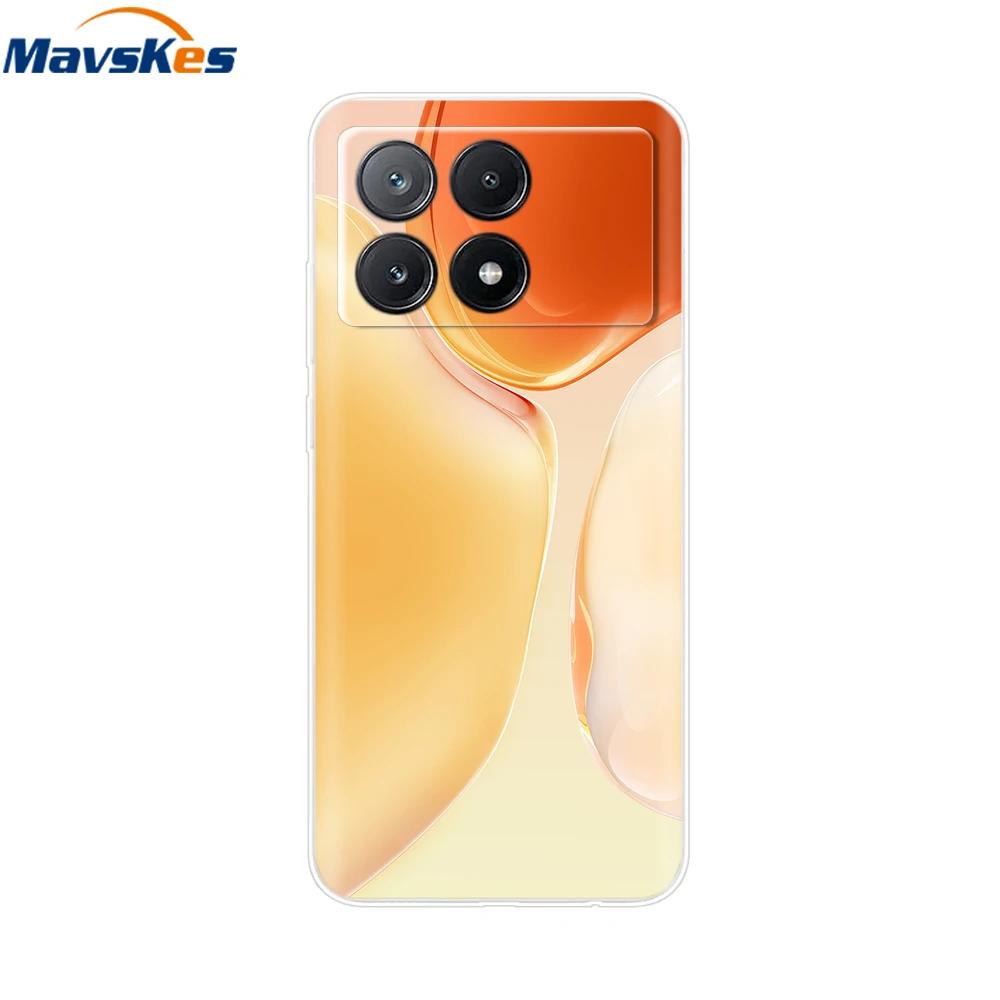 For Xiaomi Poco X6 Pro Case TPU Soft Painted Phone Cases For Xiomi Poco X6 PocoX6 Pro 5G Silicone Cover Flower Fundas Protective