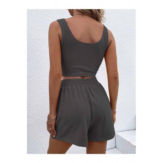 Women's Camisole Ribbed Shorts Set Pajamas & Sleepwear Sets