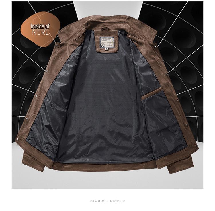 Men's Retro Hong Kong Style Suede Jacket - Spring/Autumn Workwear Lapel (22076)