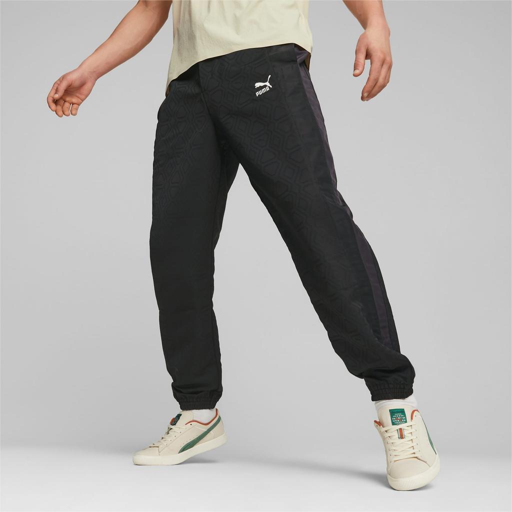 Puma T7 Printed Elastic Waist Woven Cuffed Casual Knit Sports Pants Unisex pants 539019-01