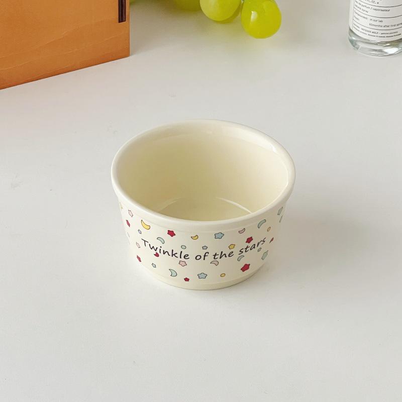 Simple Creamy Tableware Set: Star Plate, Rice Bowl, Dinner Plate, Fruit Bowl, Dessert Plate