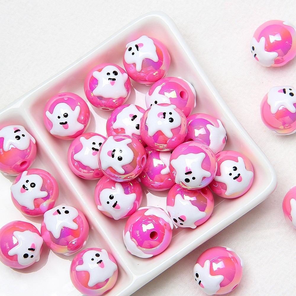 10 Stück Acryl Halloween DIY Schmuckperlen Cartoon Handgezeichnete Acrylperlen Schmuckherstellung