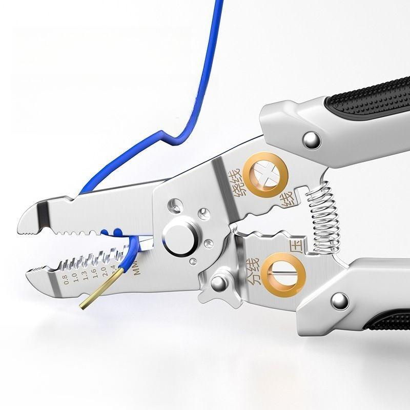 Stainless Steel Wire Strippers, Multi-functional Cable Crimping, Splitting, Peeling Pliers, Wire Cutters, Peeling Pliers