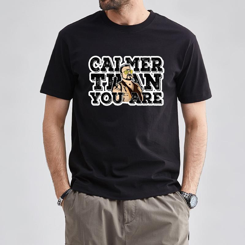 The Dude Abides Man Big Lebowski T-Shirt Short Sleeve O Neck Man Classic Tees Birthday Present Male T Shirts