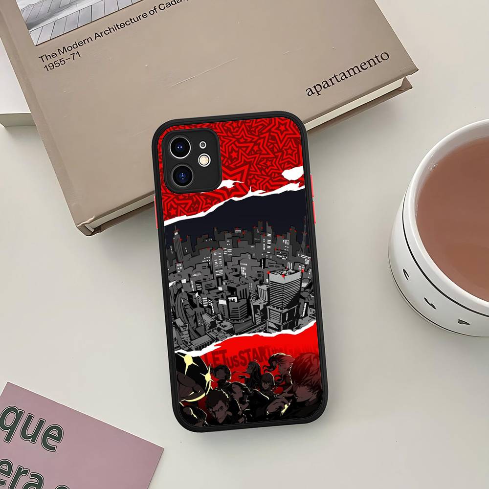 Persona 5 Matte Protective Case for iPhone 16 15 14 13 12 11 Pro Max X XS MAX Protection Case