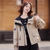 Spring and autumn coat women's new small short trench coat loose casual tooling jacket top