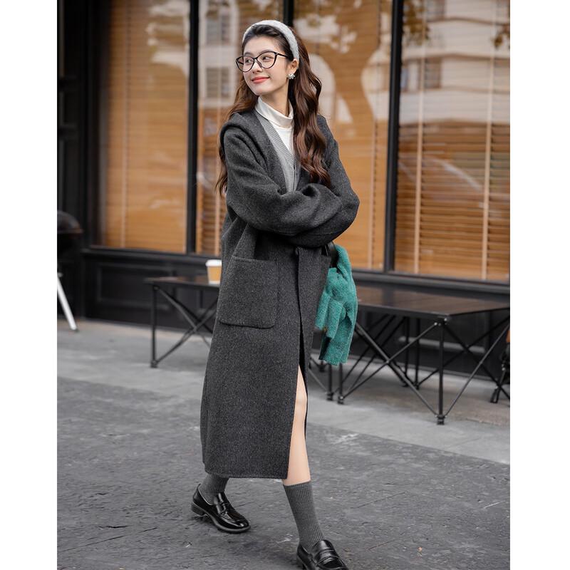 

MOKANA Women s Urban Casual Long-Sleeve Wool Blend Coat M