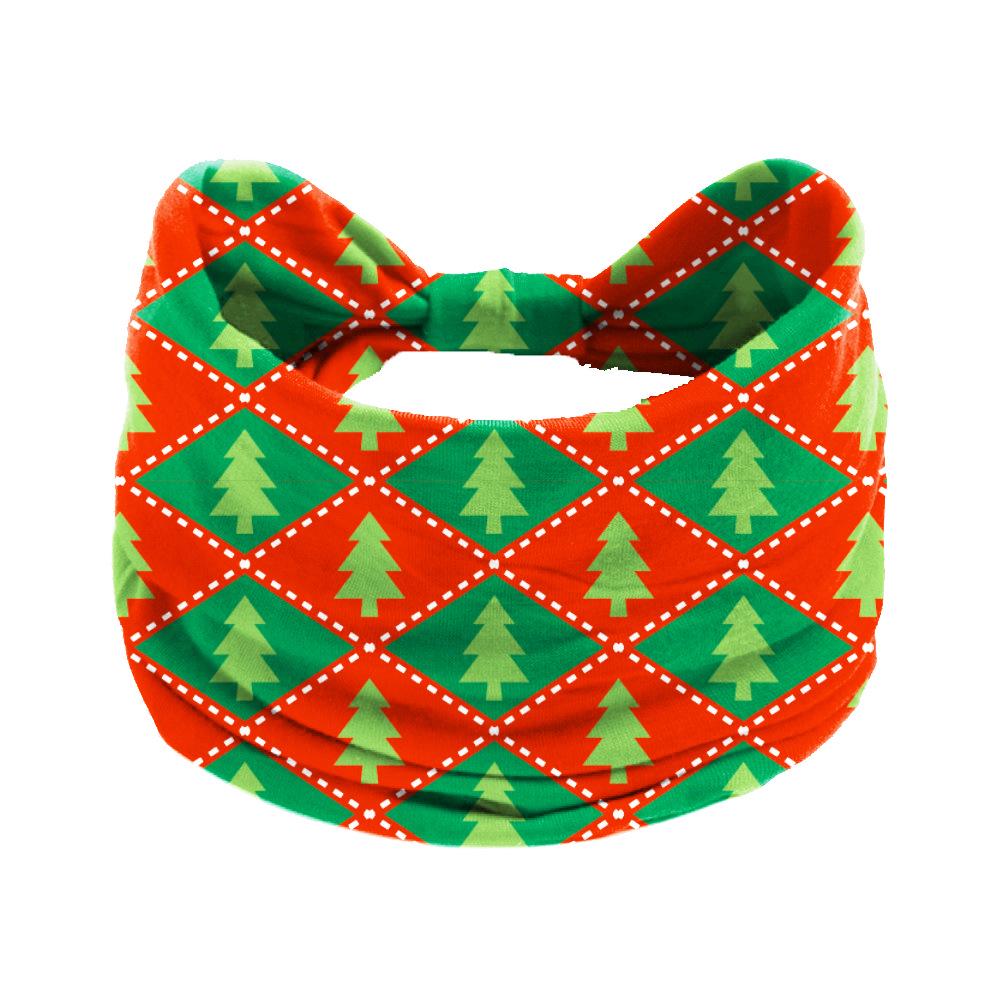 15CM Tie-Dye Extra Wide Elastic Christmas Headband for Women - Perfect for Yoga, Sports, and Face Washing