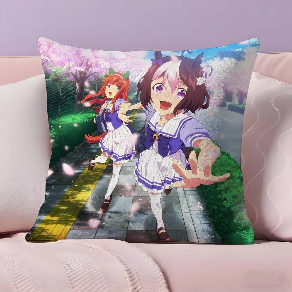 

Uma Musume Pretty Derby Наволочка Ультрамягкая Приятная к коже Ткань Комфорт как облако и Скрытая молния 12x12Inch