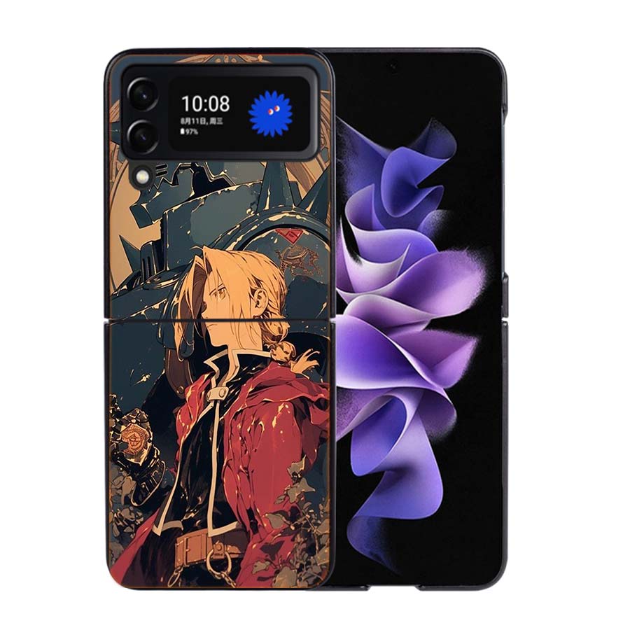 Anime F-Fullmetal A-Alchemist_ Brotherhood Phone Case For Samsung Z Flip 7 6 5G Galaxy Z Flip4 Z Flip5 Z Flip3 Coque Black Hard