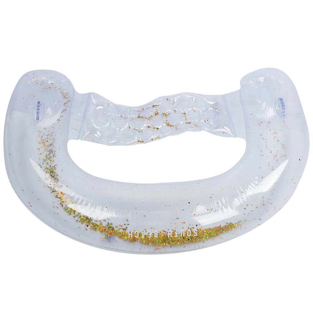 Durable Inflatable Pool Float Cushion Bed Mattresses Summer Water Toy with Gold Paillette