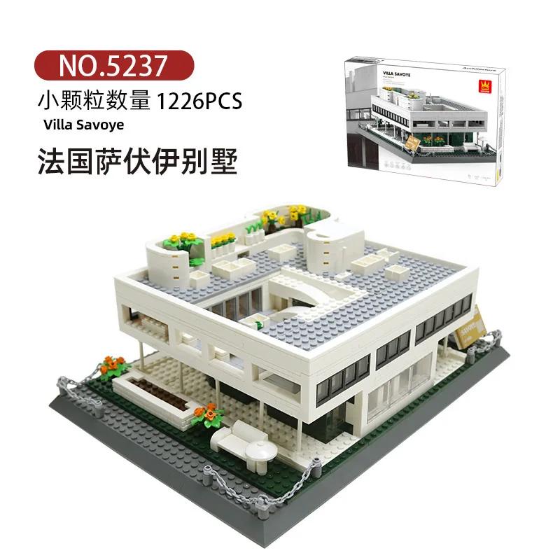 World Famous Building Block Creative City Museum Pyramid Architecture Church Villa  Tower Model DIY Bricks Toy for Kids Boy Gift
