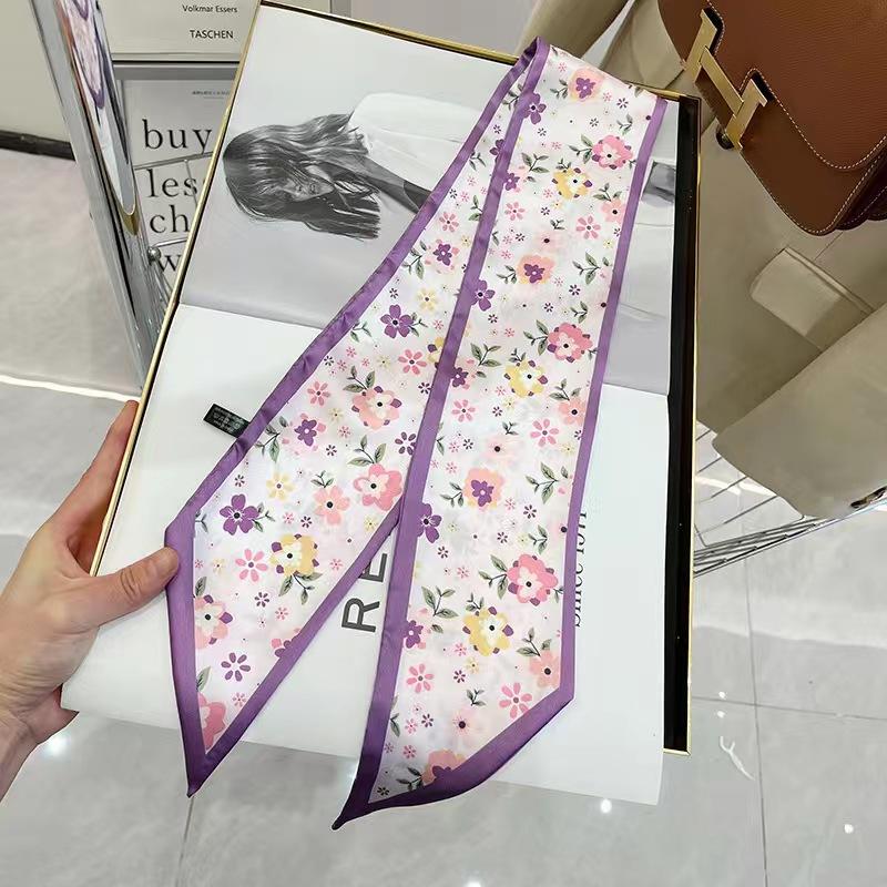 Women Flower Love Heart Printed Hair Band Headwear Scarves 6.5cm*90cm