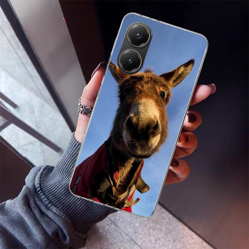 Funny Donkey Phone Case For Xiaomi Poco X5 X6 X7 Pro F7 Ultra M7 Redmi 15C 15 13C 13 12C 12 10 10C 10A 9 9C 9T 9A Cover Poco X3