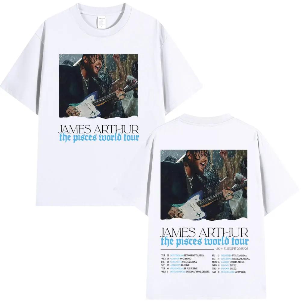 Summer James Arthur Pisces World Tour Pattern Tshirt Summer Unisex Hip Hop Retro Cotton Loose Casual Street YK Tshirt