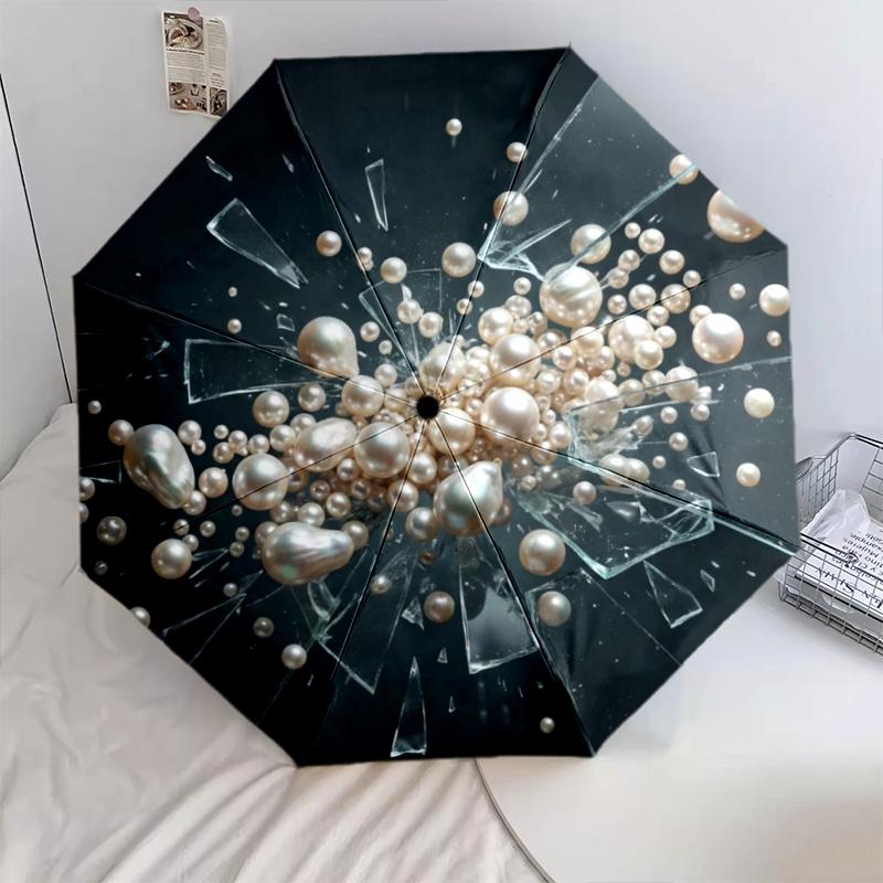 

1 шт. Автоматична складана парасолька - Візерунок з метеликами, Портативна та складана конструкція з 8 спицями, Різдвяні та Дні народження Подарунки