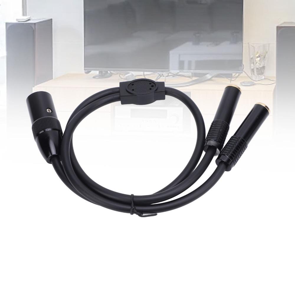 Gold Plated 3Pin XLR Male To Dual 6.35mm Female XLR Male To Dual 1/4inch Microphone Cable  Mixer