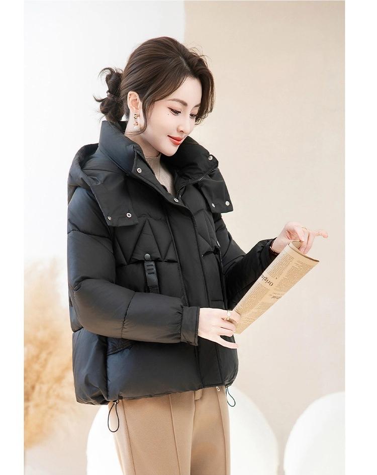 Women’s Short Hooded Windproof Thicken Warm Winter Jacket